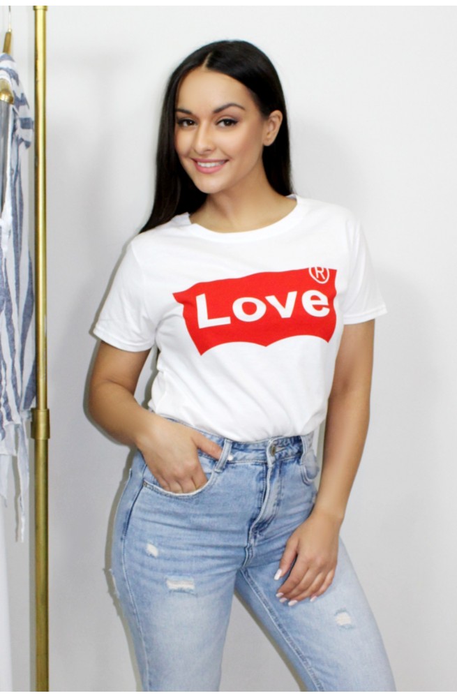 Λευκό t-shirt " love "