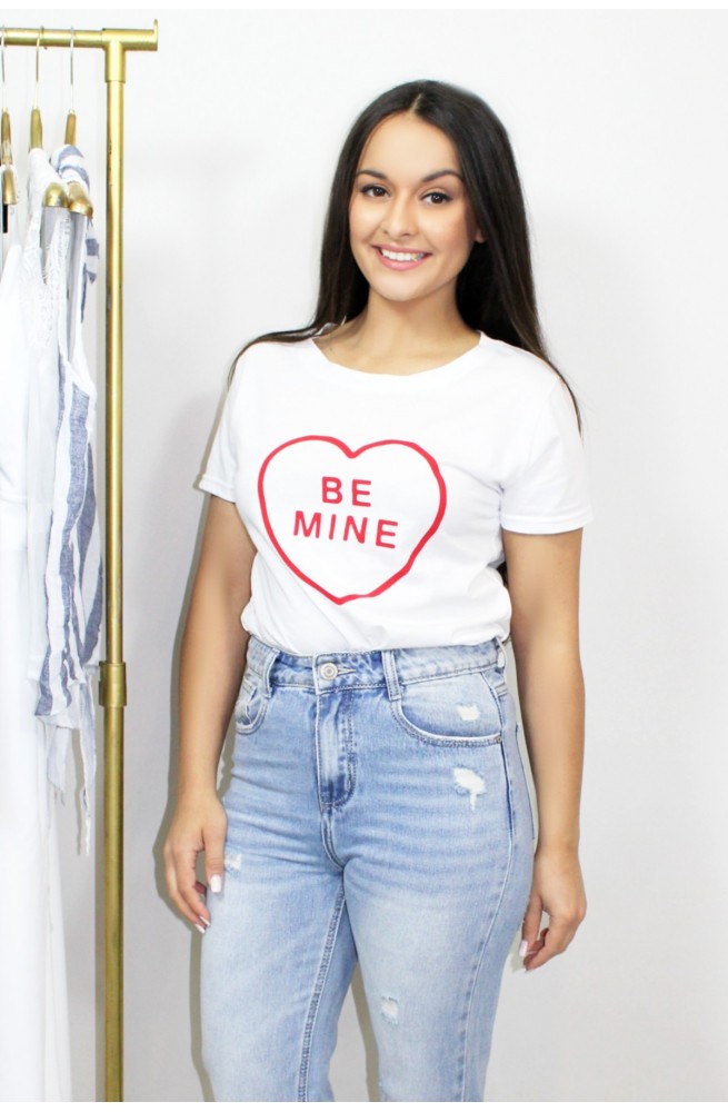 Λευκό t-shirt " be mine "