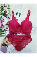 	burgundy lace lingerie set	