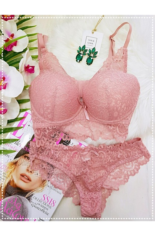 	pink pastel lingerie set	