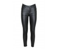 	high-waisted black leather pants	