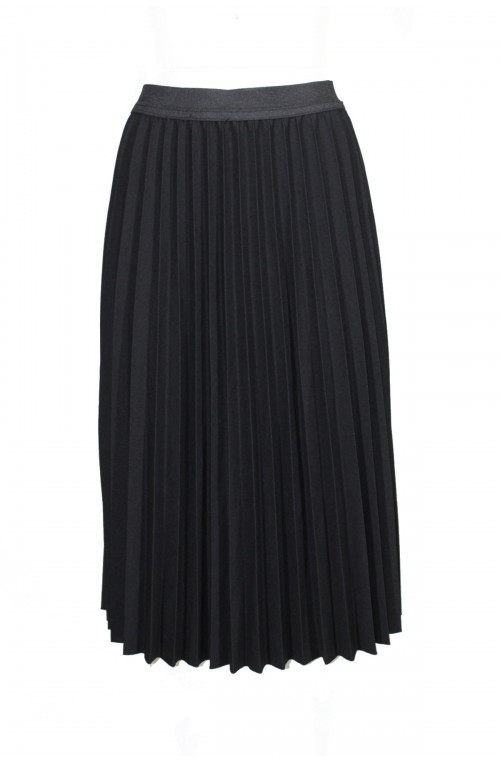 	pleated midi skirt with elastic in the middle	