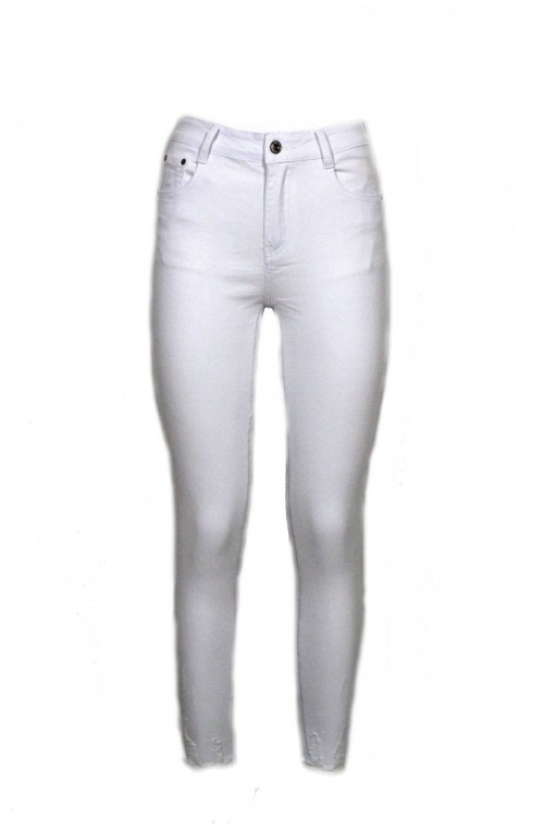 γυναικείο λευκό τζιν παντελόνι ψηλόμεσο