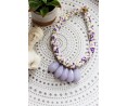 	handmade purple lilac floral necklace	