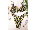 	high-waisted bikini swimsuit with fruit	