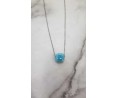 	stainless steel necklace with square stone	