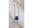 	rose gold stainless steel necklace with square stone	
