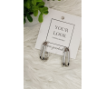 	earring double rings square	