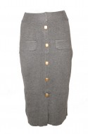 	knitted skirt with buttons	