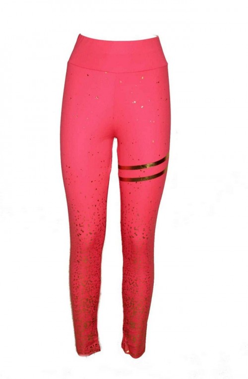 	women's gym tights with gold print	