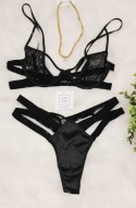 	women sexy black lace lingerie set	