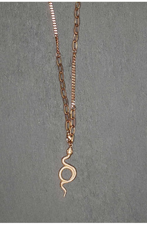	female long snake stainless steel necklace	