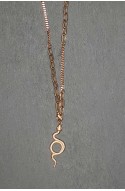 	female long snake stainless steel necklace	