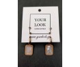	set of earrings hanging mother of pearl stainless steel	