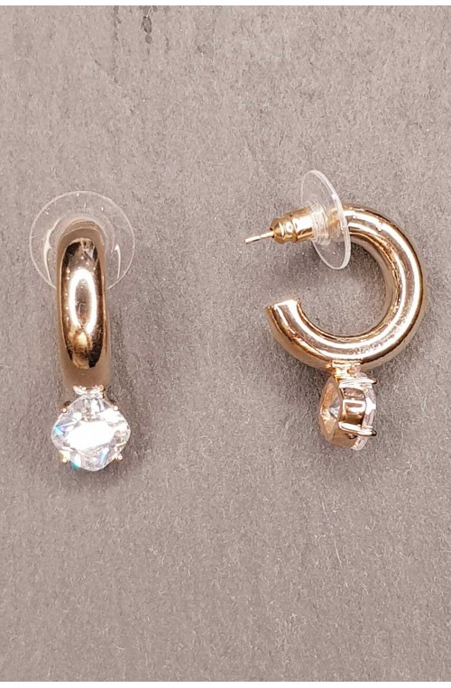 γυναικεία σκουλαρίκια κρίκοι καρφωτά με στρας