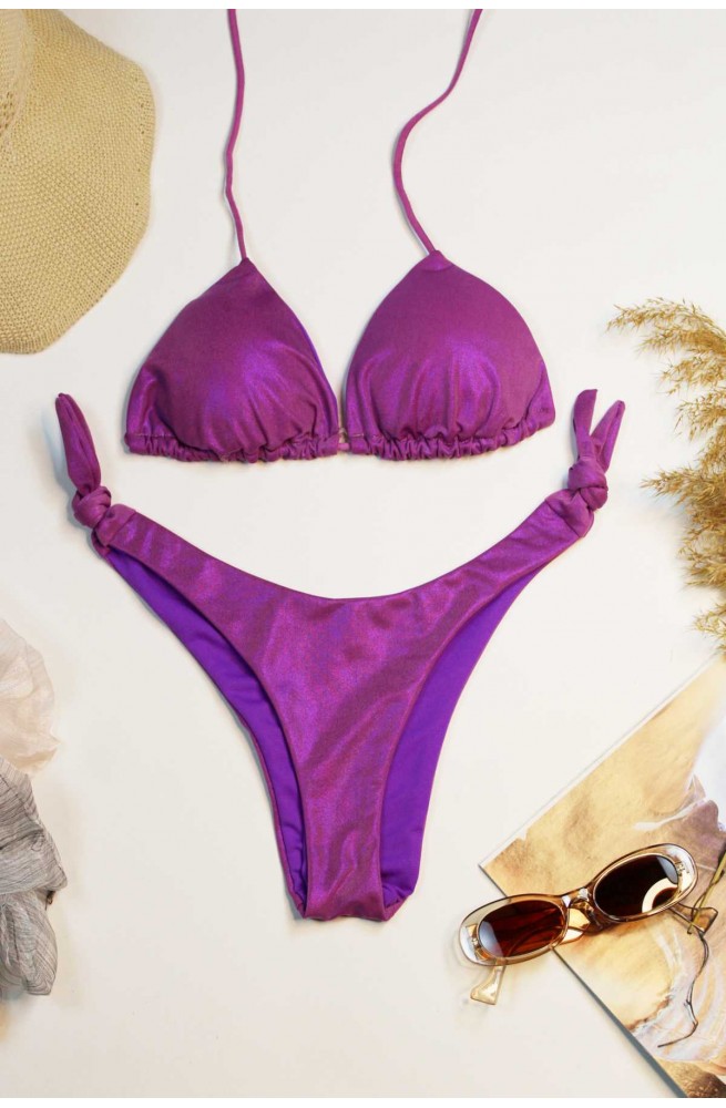 γυναικείο μαγιό μπικίνι τριγωνάκι μεταλλιζέ