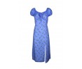 	women's floral light blue midi dress with slit	