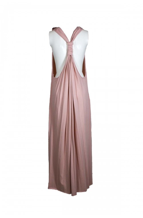 γυναικείο μακρύ φόρεμα ροζ μακό