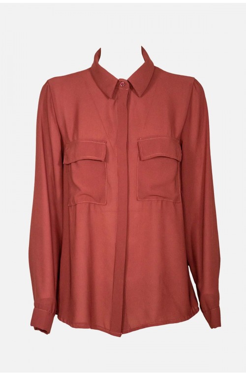 	women's muslin shirt with pockets	