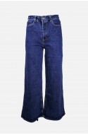 	women's high waist blue jeans wide line	