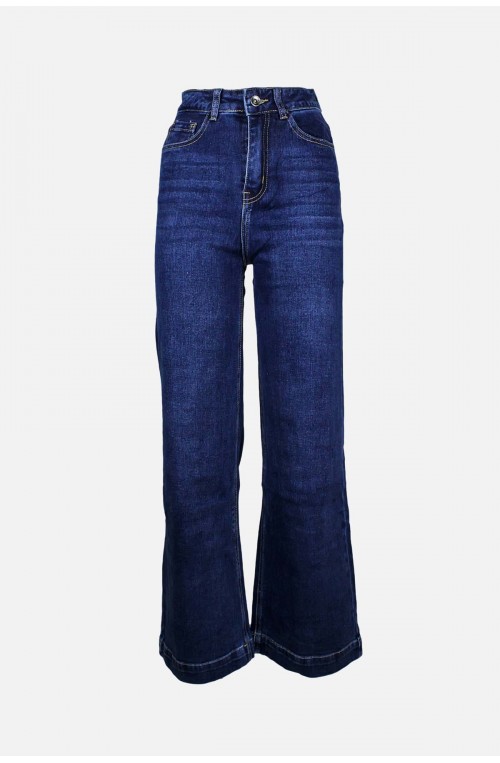 	women's high-waisted bell-bottom jeans	