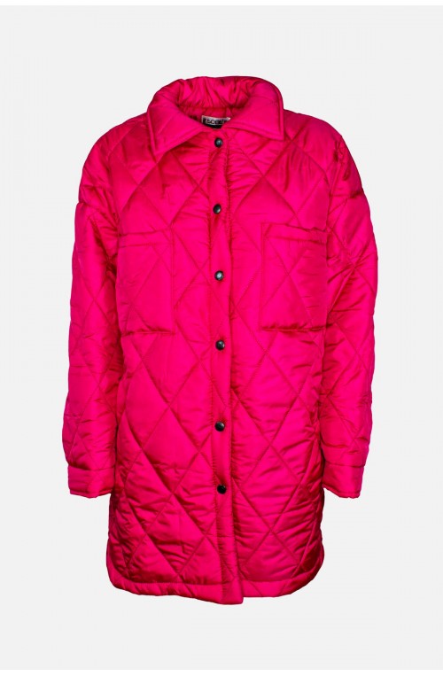 	Women's quilted fuchsia jacket	