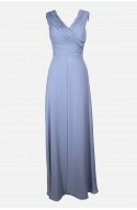 	women's light blue dress with tear for wedding christening maxi with wide strap	