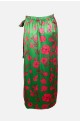 γυναικεία κρουαζέ midi φούστα σατέν με λουλούδια