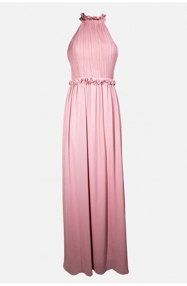 women's formal dress long closed at the neck