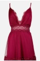 boho long dress with burgundy tulle