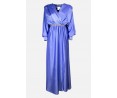 	women's formal long satin dress with sleeves	