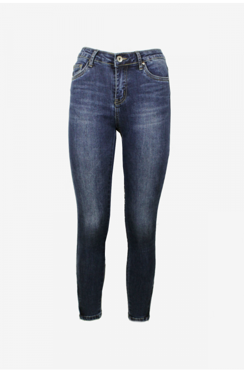 γυναικείο skinny fit jean παντελόνι ψηλόμεσο ελαστικό τζιν