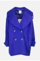 γυναικείο παλτό με μεγάλο γιακά και διπλή σειρά κουμπιών Ιταλικής Ραφής Μπλε