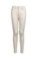 άσπρο παντελόνι γυναικείο δερματίνη ψηλόμεσο skinny S, M, L, XL