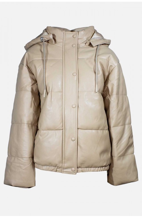 	Women's jacket with eco leather hood	