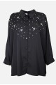 γυναικείο πουκάμισο νυχτερίδα μανίκι με σχέδιο στρας