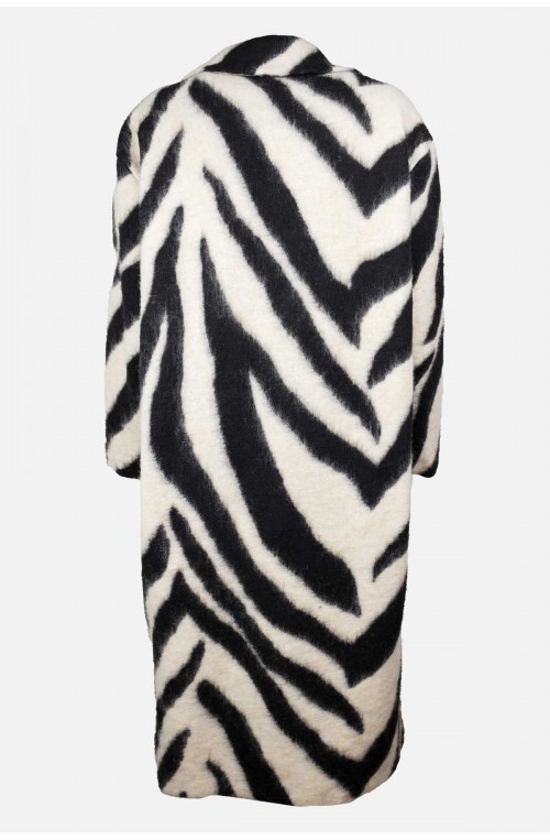 Γυναικείο παλτό μάλλινο zebra