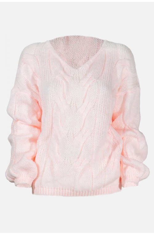 γυναικείο πουλόβερ με πλεξούδα