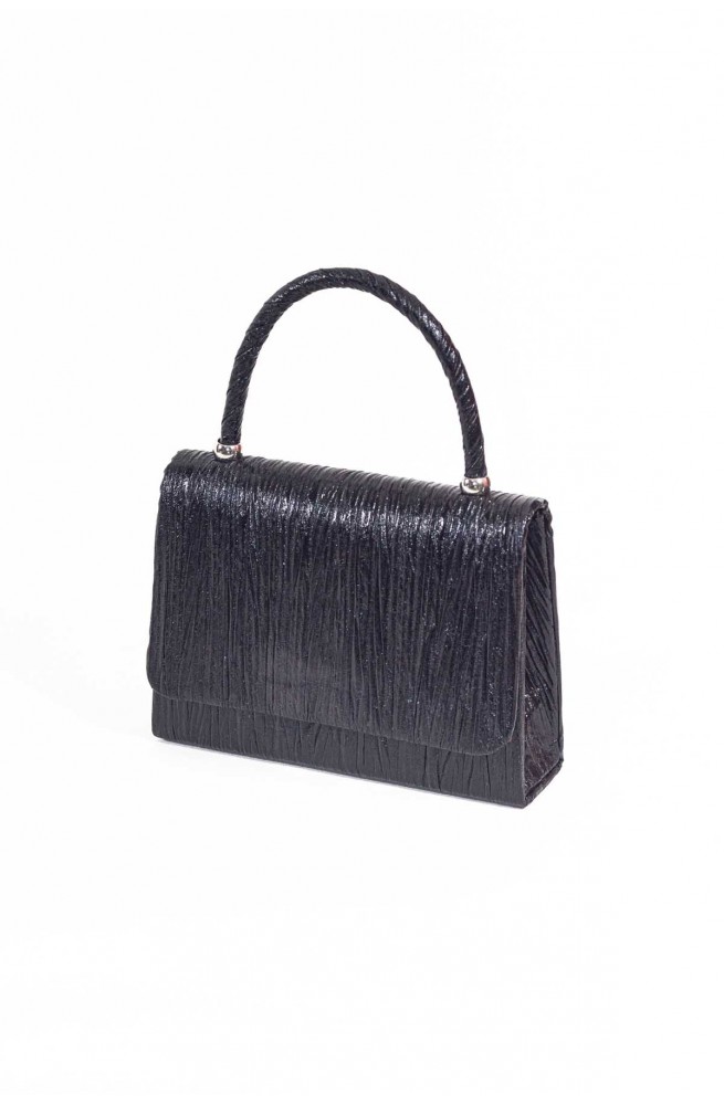 μαύρη τσάντα χειρός μεταλλική με αλυσίδα