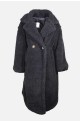 μακρύ γυναικείο παλτό προβατάκι μαύρο
