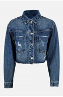 	crop denim jacket with razor blade	