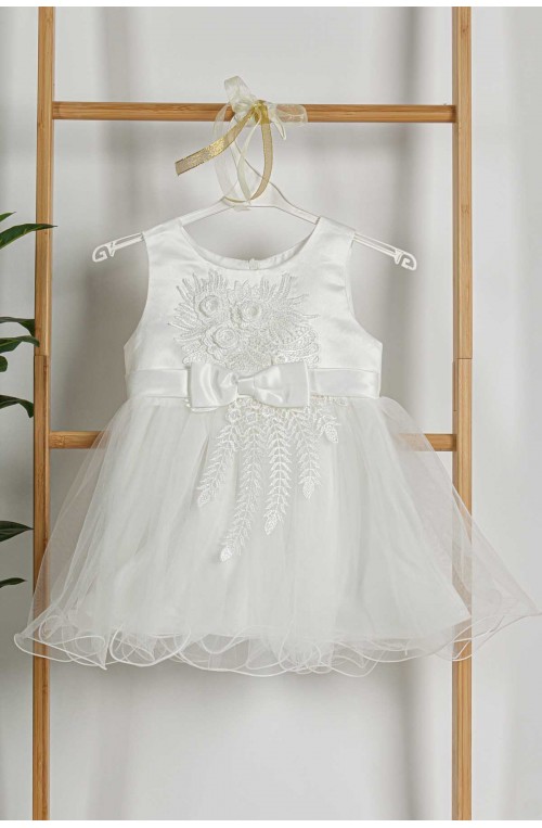 παιδικό βαφτιστικό φόρεμα με κέντημα