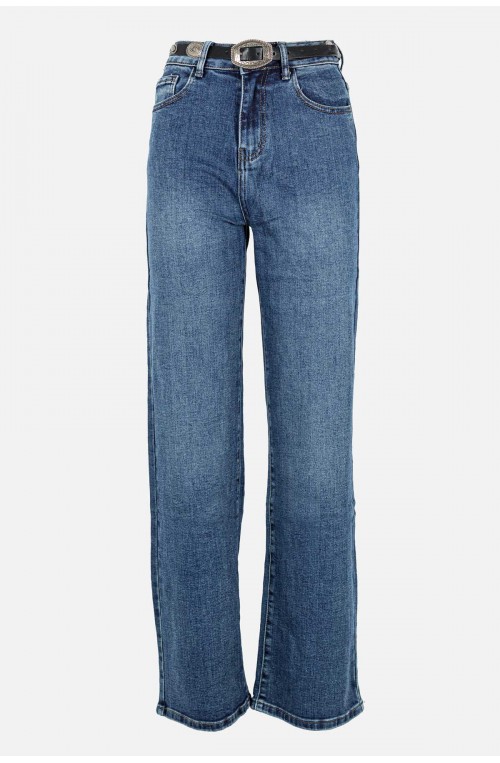 Γυναικείο ελαστικό τζιν παντελόνι ίσια γραμμή