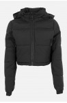Γυναικείο crop puffer μπουφάν μαύρο