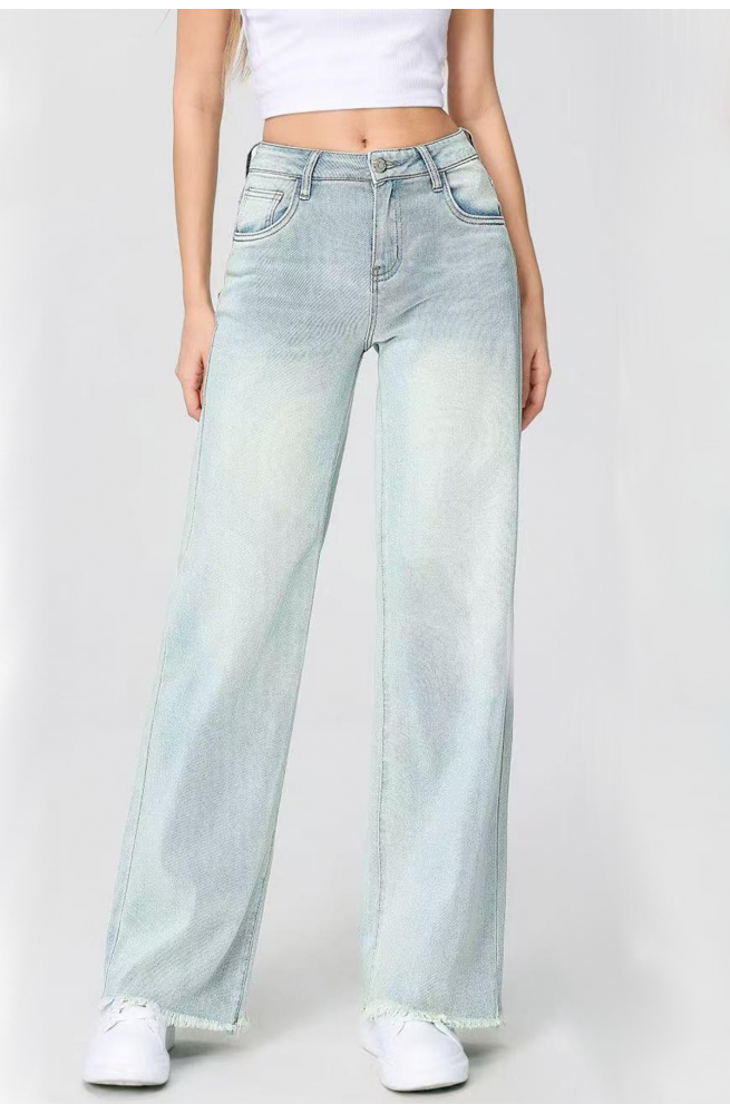 γυναικείο ανοιχτόχρωμο τζιν wide leg χαμηλή μέση
