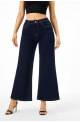 Γυναικείο τζιν παντελόνι φαρδιά γραμμή μπλε σκούρο