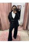 Γυναικείο σετ πλεκτό παντελόνι ζακέτα πουκάμισο