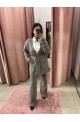 Γυναικείο σετ πλεκτό παντελόνι ζακέτα πουκάμισο