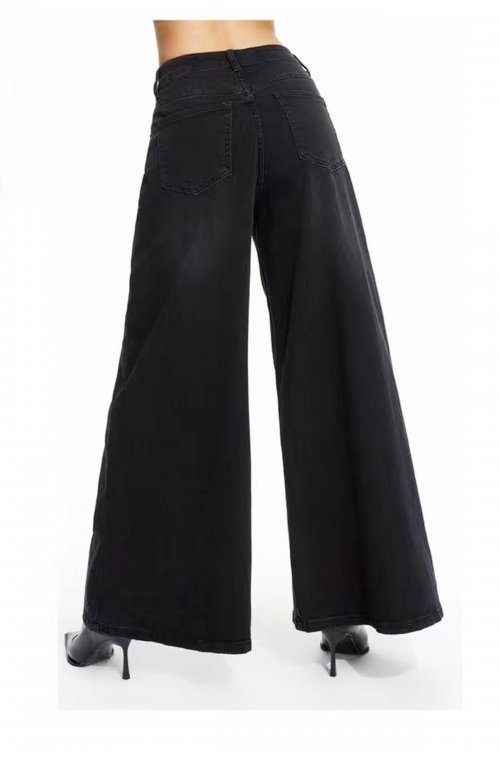 Γυναικείο jean extra wide leg γκρι
