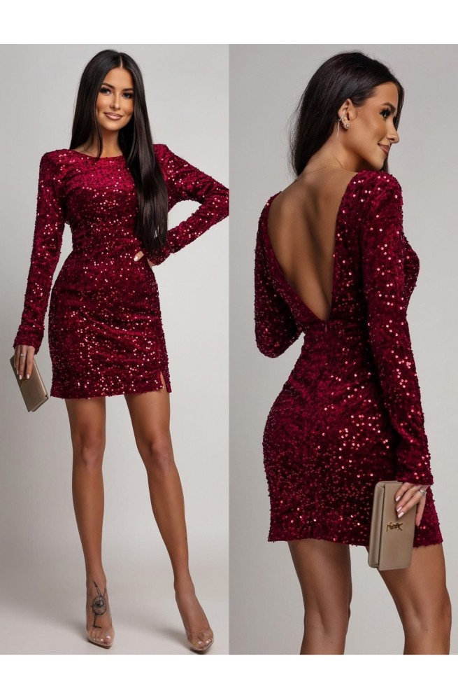 Γυναικείο μακρυμάνικο φόρεμα παγιέτα μίνι